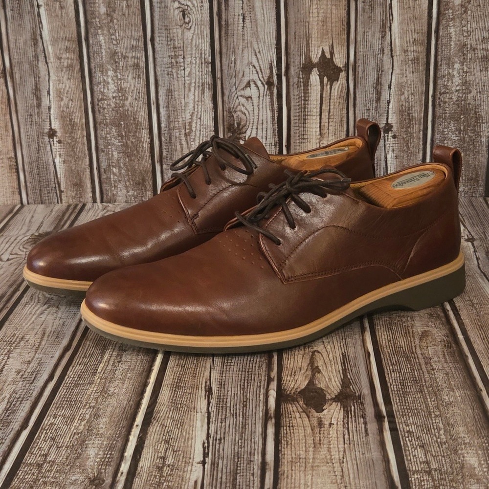 Sz 11 M Mens Amberjack The Original Chestnut Brown Leather Derby Shoes VGUC